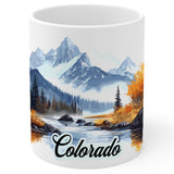 Colorado State Coffee Mug 11oz — White Ceramic Centennial State Mug 1