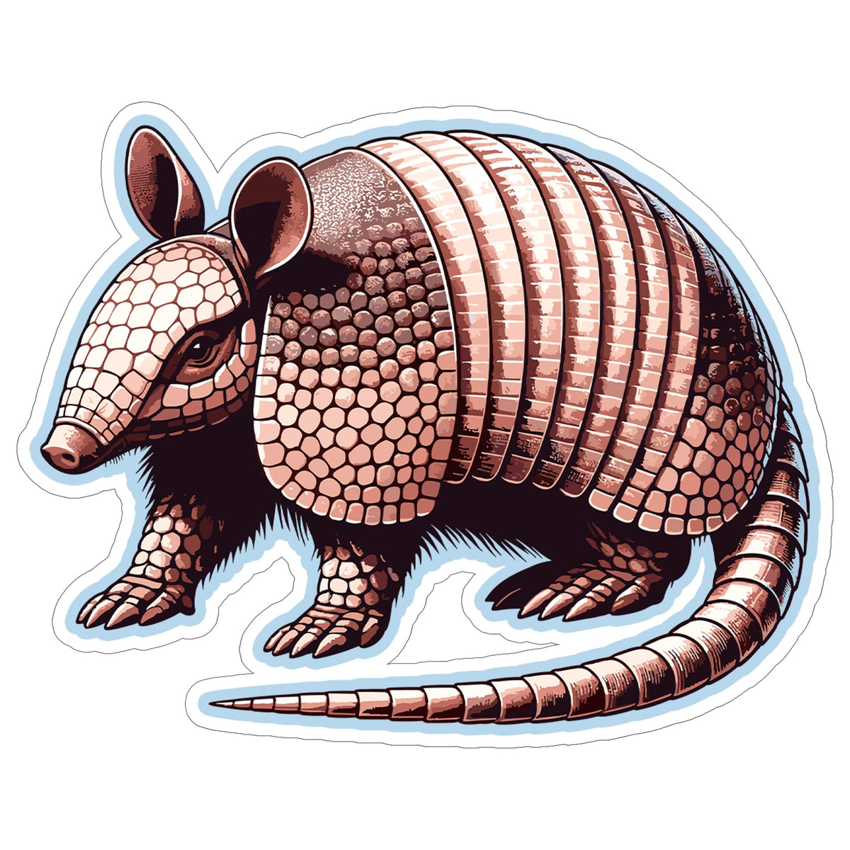 Armadillo Sticker 4 Inch — Waterproof Vinyl Decal Armor Shell Texas Wildlife