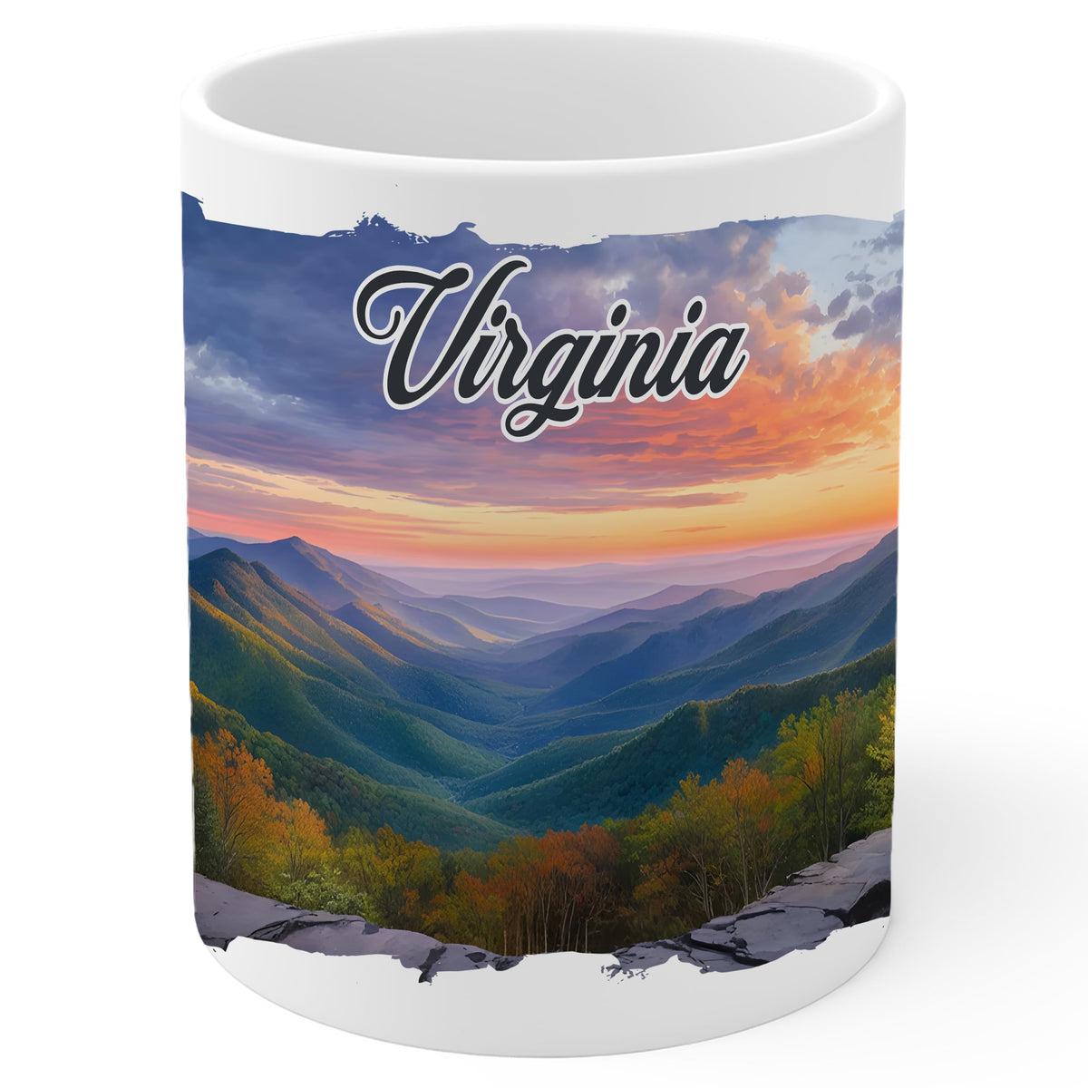 Virginia State Coffee Mug 11oz — White Ceramic Old Dominion Souvenir