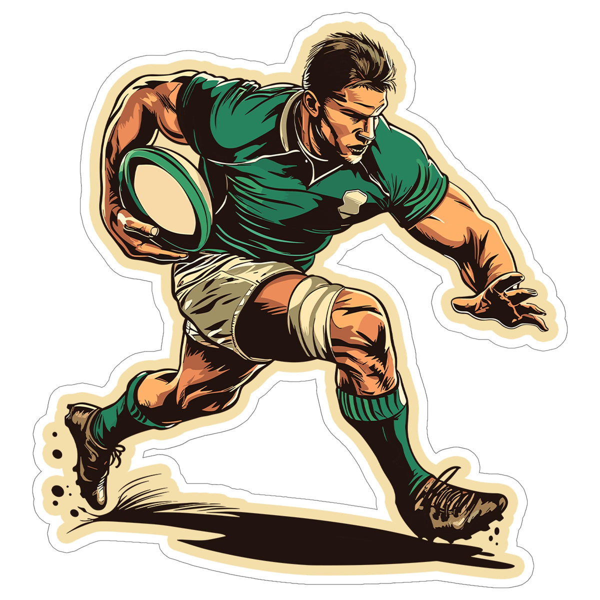 Rugby Sport Sticker 4 Inch — Waterproof Vinyl Decal Scrum Try Tackle Union
