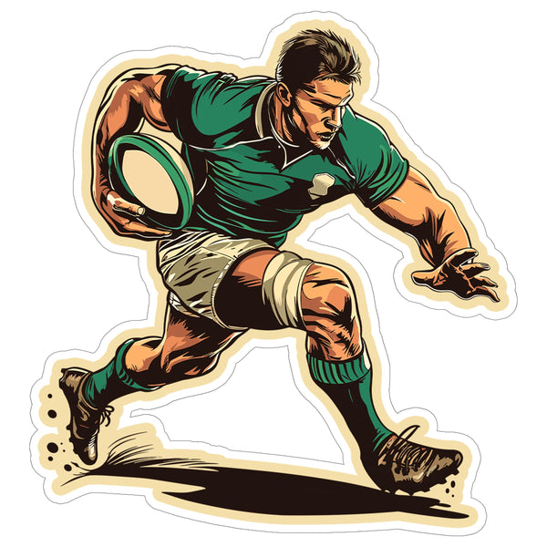Rugby Sport Sticker 4 Inch — Waterproof Vinyl Decal Scrum Try Tackle Union