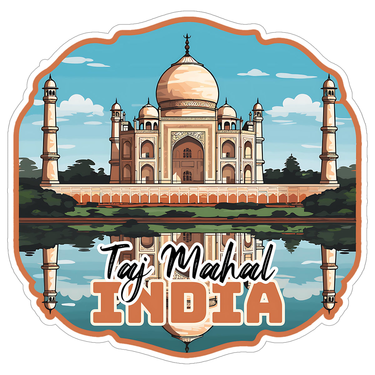 Taj Mahal India Sticker 4 Inch — Waterproof Vinyl Decal City Travel Souvenir