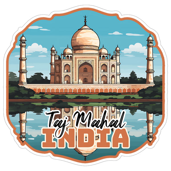 Taj Mahal India Sticker 4 Inch — Waterproof Vinyl Decal City Travel Souvenir