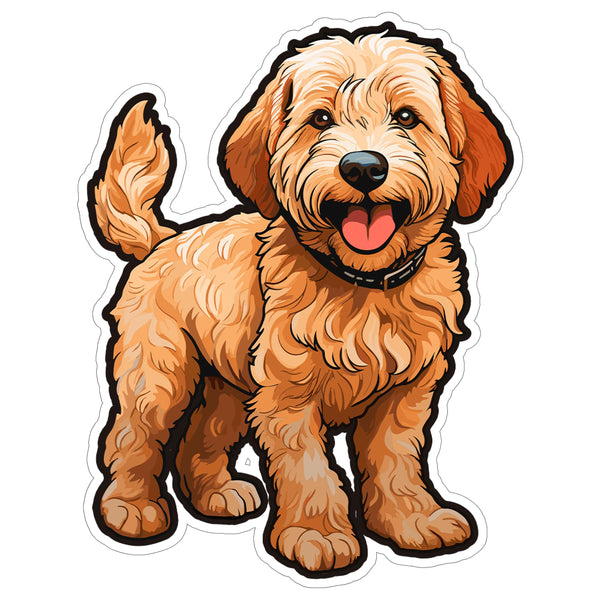 Goldendoodle Sticker 4 Inch — Waterproof Vinyl Decal Doodle Lover Fluffy Dog