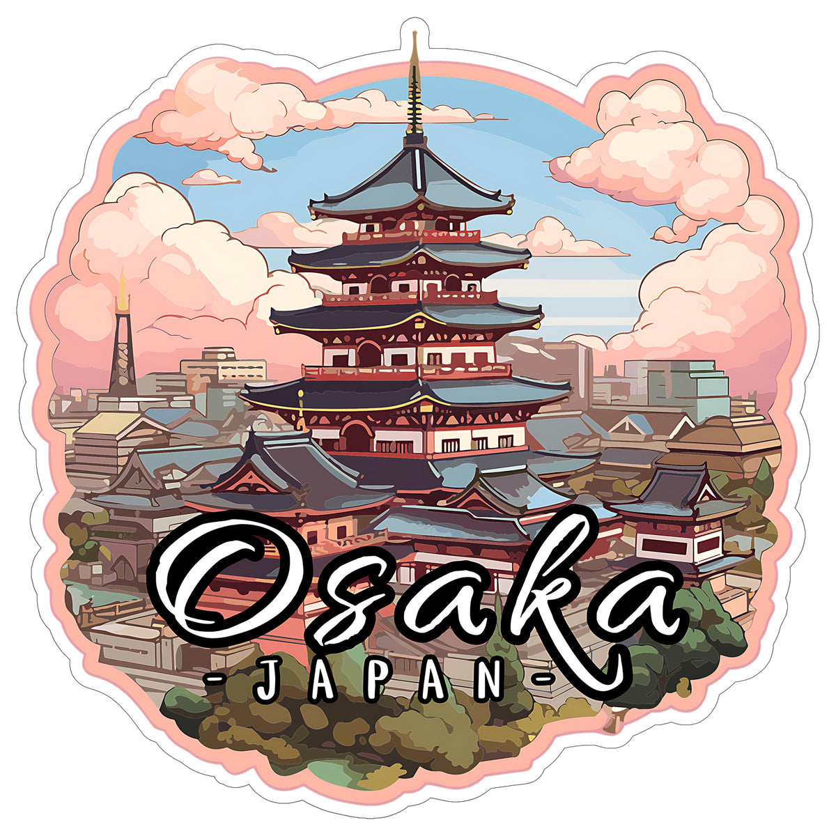 Osaka Japan Sticker 4 Inch — Waterproof Vinyl Decal City Travel Souvenir
