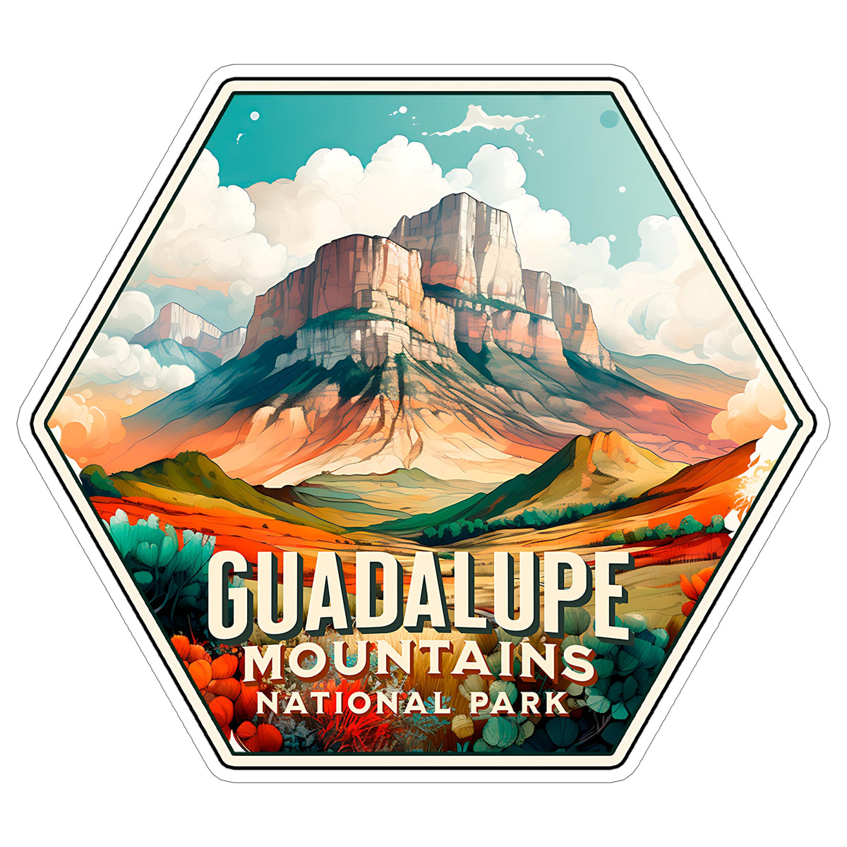 Guadalupe Mountains National Park Texas Sticker 4 Inch — Waterproof Vinyl Decal Scenic Landmark