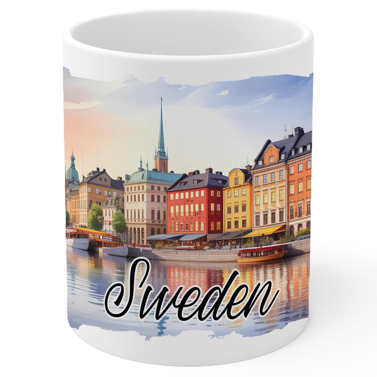 Sweden Coffee Mug 11oz — White Ceramic Scandinavian Heritage Mug