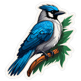 Blue Jay Sticker 4 Inch — Waterproof Vinyl Decal Cyanocitta Cristata Songbird 1