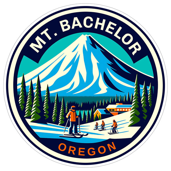Mt Bachelor Oregon Sticker 4 Inch — Waterproof Vinyl Decal City Travel Souvenir