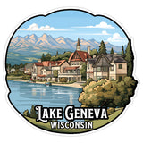 Lake Geneva Wisconsin Sticker 4 Inch — Waterproof Vinyl Decal Waterfront Wilderness 1