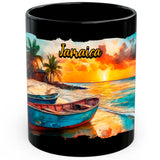 Jamaica Coffee Mug 11oz — Black Ceramic Reggae Island Caribbean Vibes Mug 1