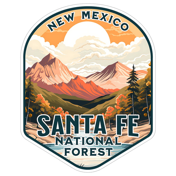 Santa Fe National Forest New Mexico Sticker 4 Inch Wilderness Trails Travel - Waterproof Vinyl Decal for Laptop Water Bottle Car Tumbler - Durable Aesthetic Long-Lasting Stickers for Adults ID44990