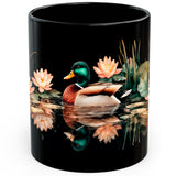 Duck Mug 11oz — Black Ceramic Pond Waterfowl Coffee Mug 1