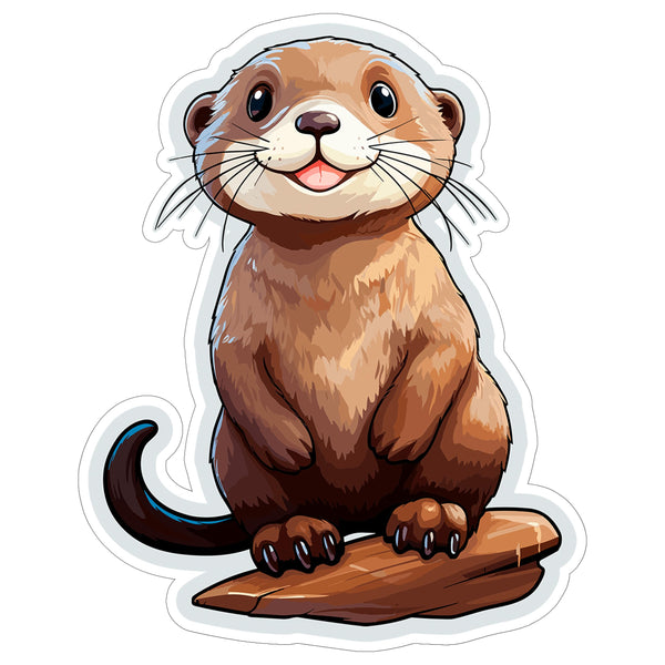 Otter Sticker 4 Inch — Waterproof Vinyl Decal River Marine Playful