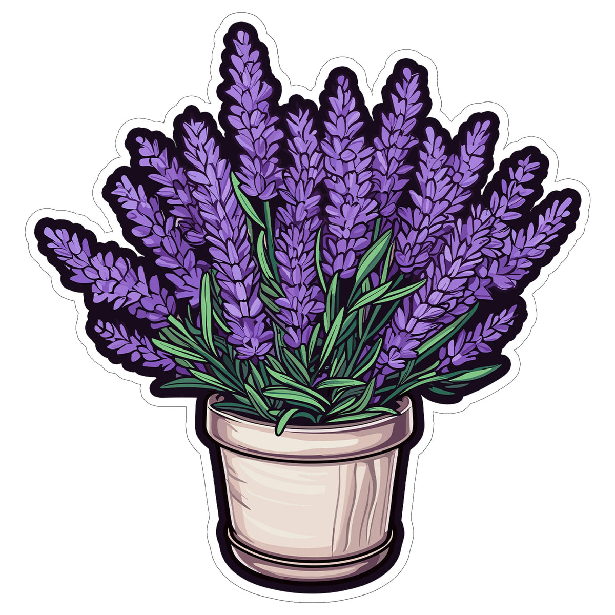 Lavender Sticker 4 Inch — Waterproof Vinyl Decal Provence Botanical Bloom