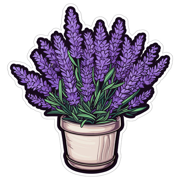 Lavender Sticker 4 Inch — Waterproof Vinyl Decal Provence Botanical Bloom