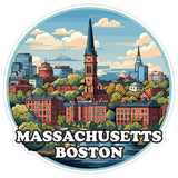 Boston Massachusetts Sticker 4 Inch Travel Souvenir City Destination - Waterproof Vinyl Decal for Laptop Water Bottle Car Tumbler - Durable Aesthetic Long-Lasting Stickers for Adults ID44990 1