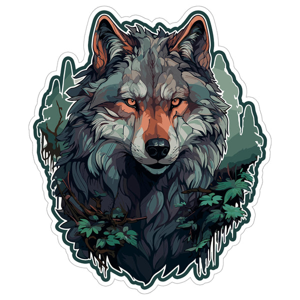 Wolf Sticker 4 Inch — Waterproof Vinyl Decal Gray Wolf Pack Predator
