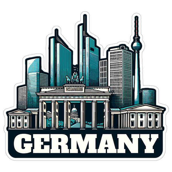 Germany Sticker 4 Inch City Travel Souvenir Destination - Waterproof Vinyl Decal for Laptop Water Bottle Car Tumbler - Durable Aesthetic Long-Lasting Stickers for Adults ID44990