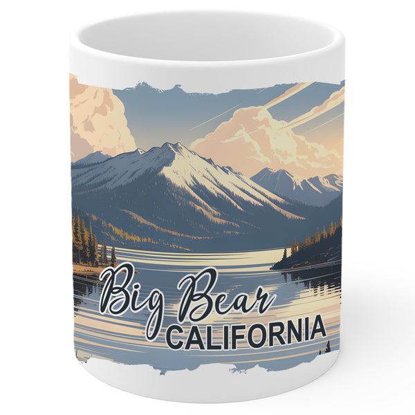 Big Bear California Mug 11oz — White Ceramic Alpine Village Coffee Mug