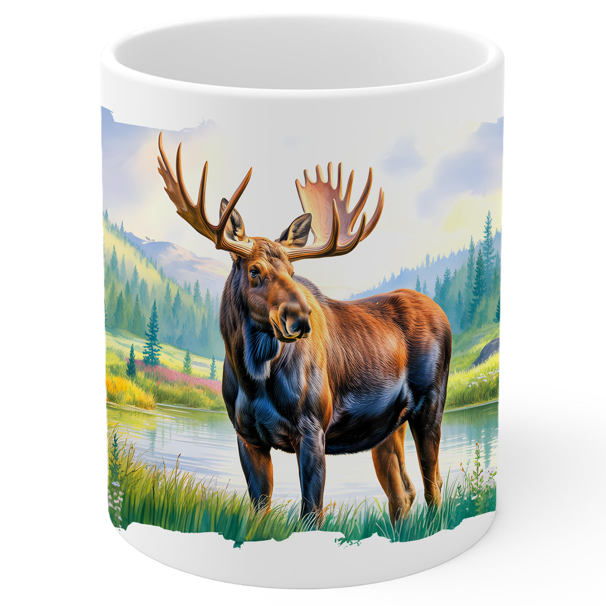 Moose Coffee Mug 11oz — Ceramic Wilderness Wildlife Gift Mug