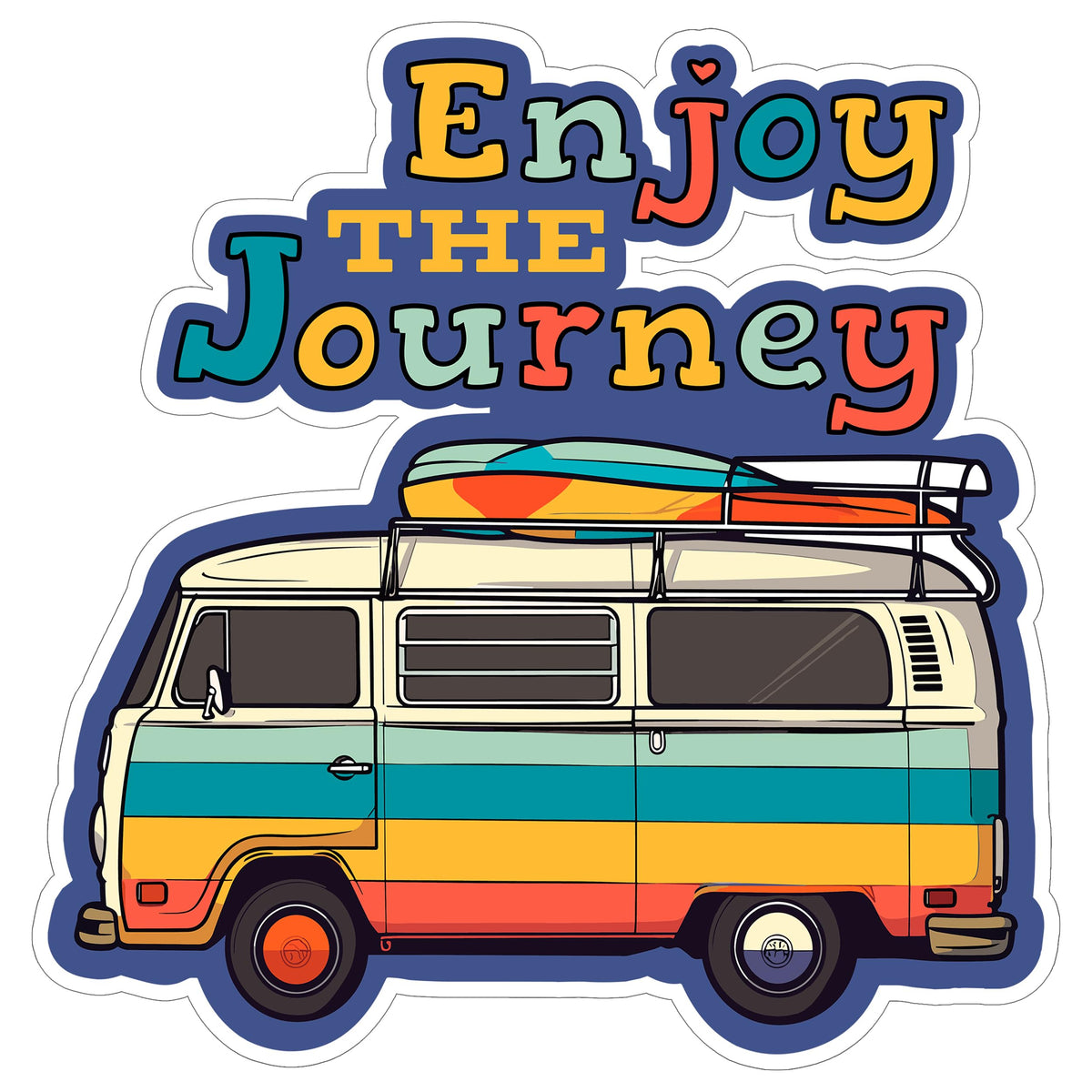 Enjoy The Journey Sticker 4 Inch — Waterproof Vinyl Decal Travel Mindfulness Process