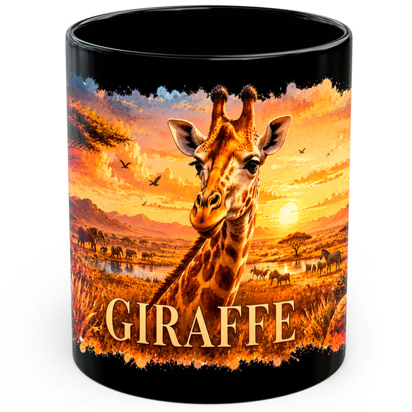 Giraffe Mug 11oz — Black Ceramic Coffee Mug
