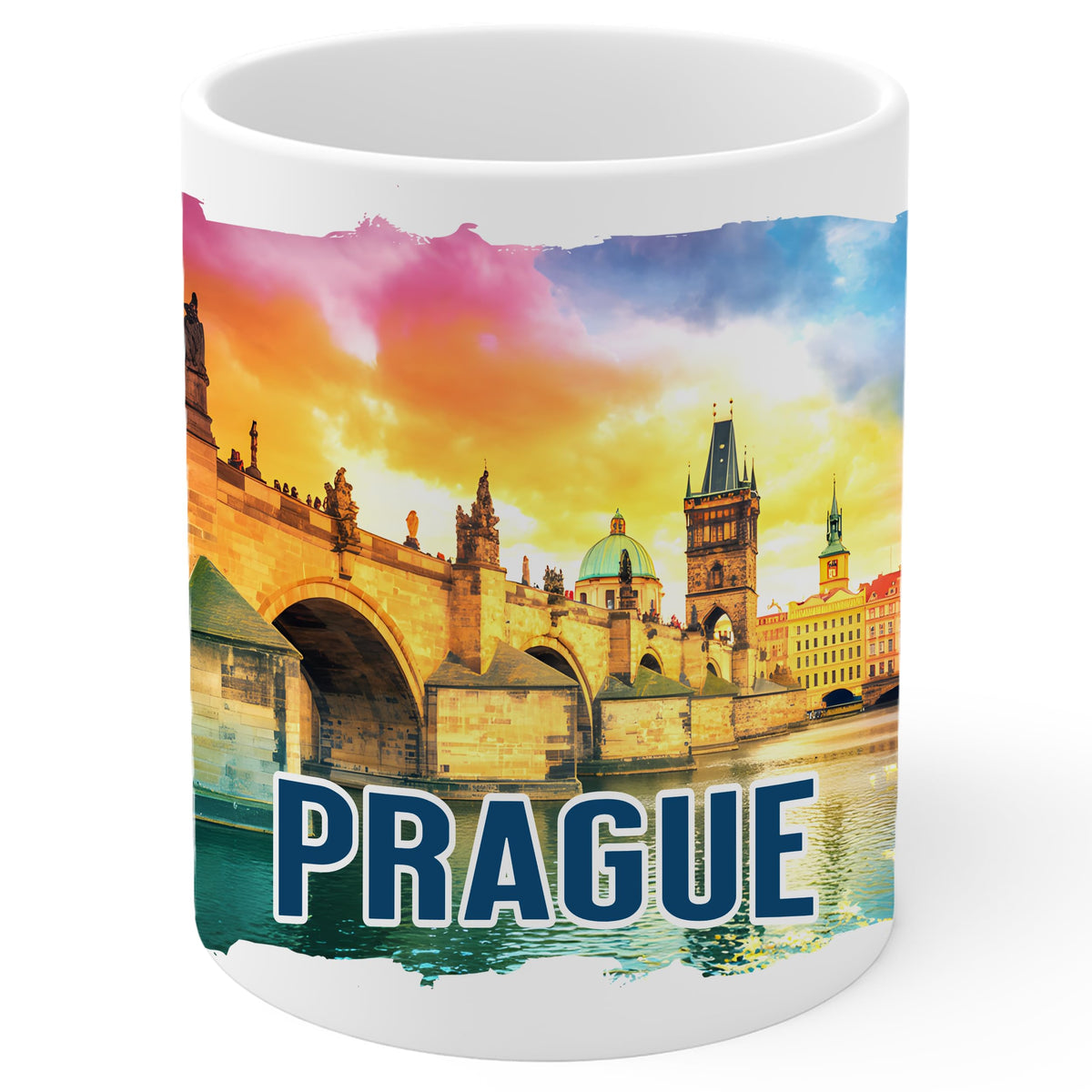 Prague Czech Republic Mug 11oz — White Ceramic Travel Mug