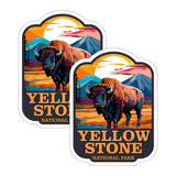 Yellowstone National Park Wyoming Sticker 4 Inch 2-Pack Nature Hiking - Waterproof Vinyl Decal for Laptop Water Bottle Car Tumbler - Durable Funny Aesthetic Long-Lasting Stickers for Adults ID45039 1