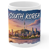 South Korea Coffee Mug 11oz — White Ceramic Land of the Morning Calm Mug 1