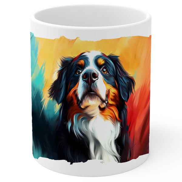 Bernedoodle Coffee Mug 11oz — White Ceramic Bernese Doodle Mug
