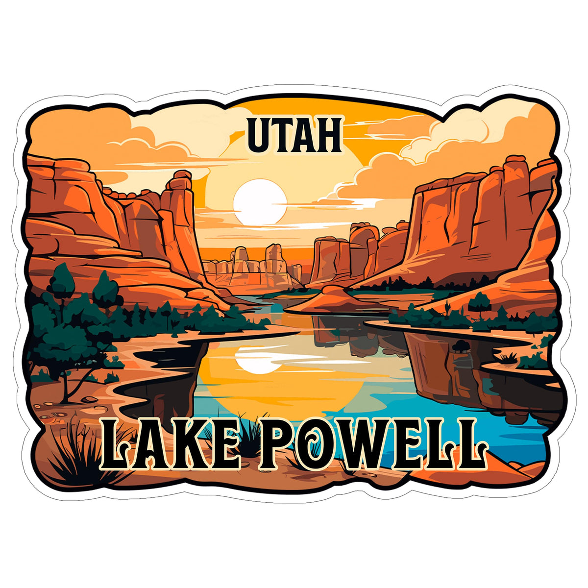Lake Powell Utah Sticker 4 Inch — Waterproof Vinyl Decal Glen Canyon Waterfront Houseboat