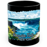 Niagara Falls New York Coffee Mug 11oz — Black Ceramic NY Waterfall Landmark Mug 1