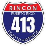 Rincon Puerto Rico Interstate Sign 413 Road to Happiness Sticker 4 Inch City - Waterproof Vinyl Decal for Laptop Water Bottle Car Tumbler - Durable Aesthetic Long-Lasting Stickers for Adults ID44990 8