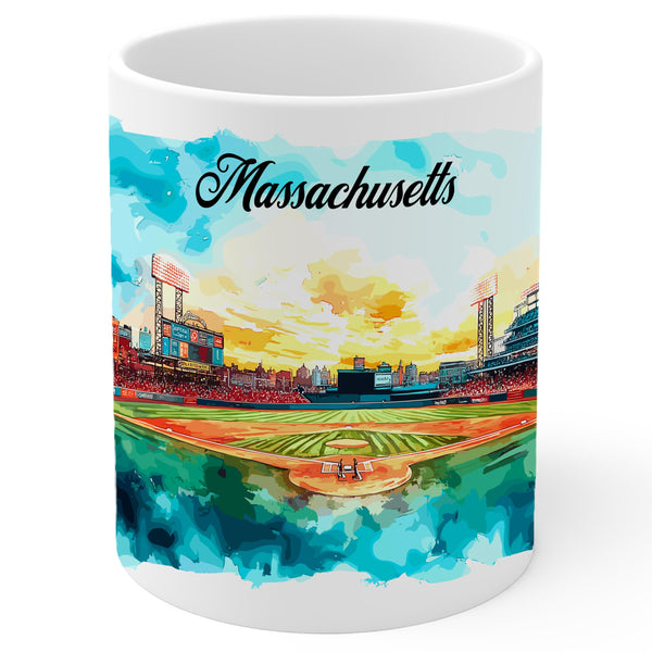 Massachusetts State Coffee Mug 11oz — White Ceramic Bay State Mug