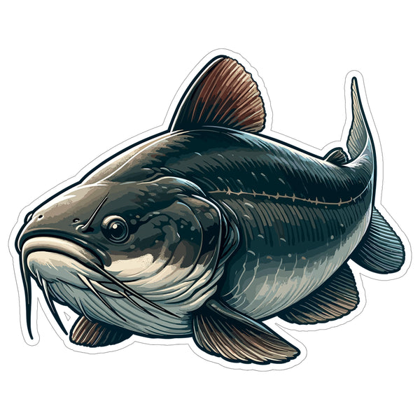 Catfish Sticker 4 Inch — Waterproof Vinyl Decal Whiskered Freshwater Bottom Feeder