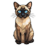 Siamese Cat Sticker 4 Inch — Waterproof Vinyl Decal Blue Point Talkative 8