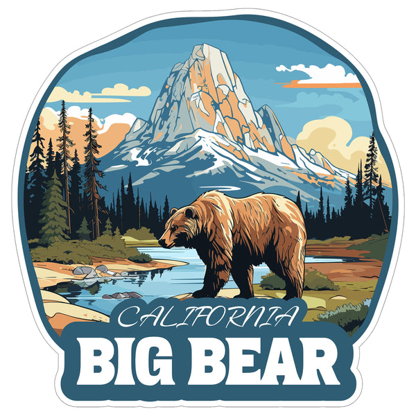 Big Bear California Sticker 4 Inch Travel Souvenir City Destination - Waterproof Vinyl Decal for Laptop Water Bottle Car Tumbler - Durable Aesthetic Long-Lasting Stickers for Adults ID44990