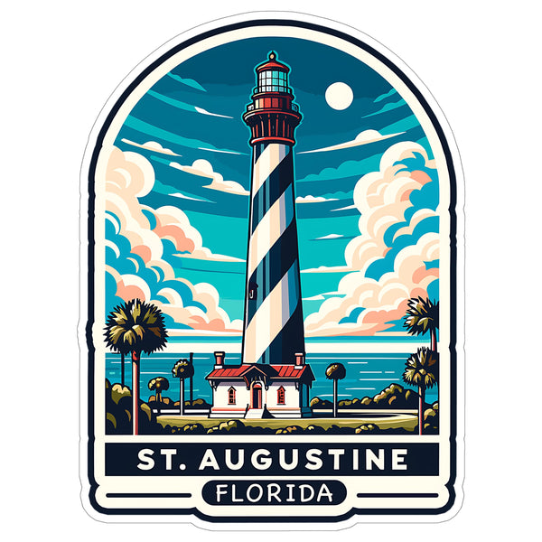 St. Augustine Florida Sticker 4 Inch City Travel Souvenir Destination - Waterproof Vinyl Decal for Laptop Water Bottle Car Tumbler - Durable Aesthetic Long-Lasting Stickers for Adults ID44990