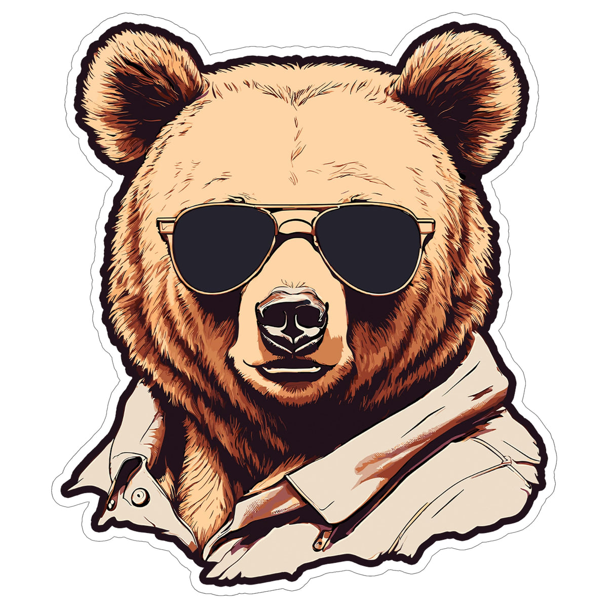Bear Sticker 4 Inch — Waterproof Vinyl Decal Wildlife Brown Grizzly