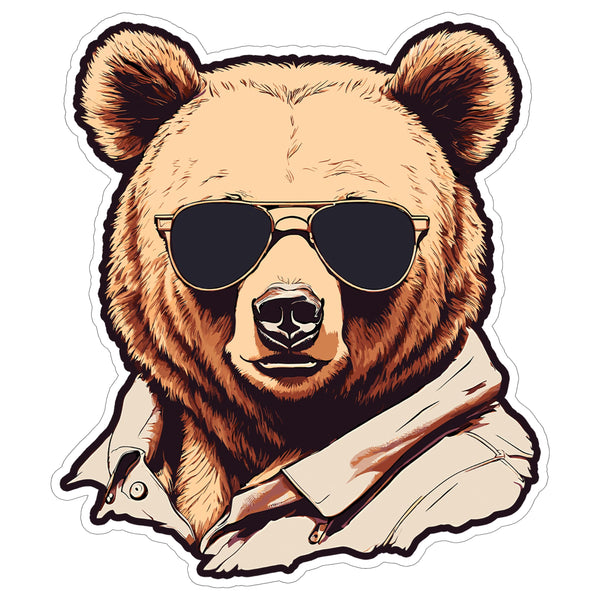 Bear Sticker 4 Inch — Waterproof Vinyl Decal Wildlife Brown Grizzly