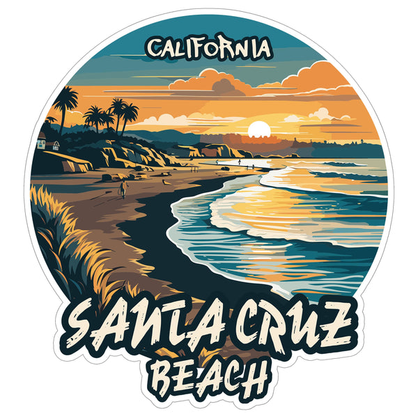 Santa Cruz Beach California Sticker 4 Inch — Waterproof Vinyl Decal Ocean Coastal