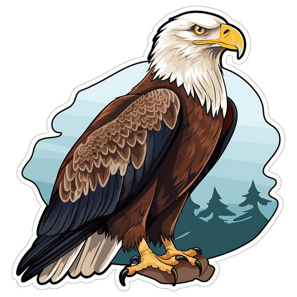 Bald Eagle Sticker 4 Inch — Waterproof Vinyl Decal American Patriotic Raptor