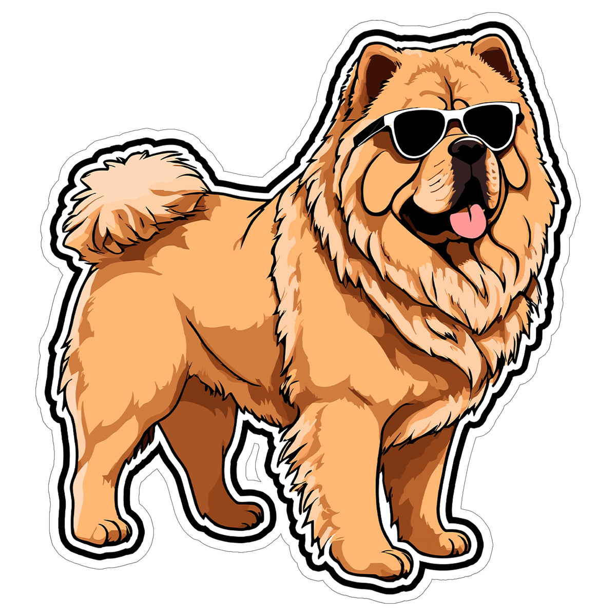 Chow Chow Sticker 4 Inch — Waterproof Vinyl Decal Lion Dog Fluffy Blue Tongue