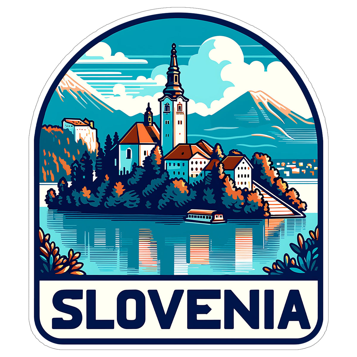 Slovenia Sticker 4 Inch City Travel Souvenir Destination - Waterproof Vinyl Decal for Laptop Water Bottle Car Tumbler - Durable Aesthetic Long-Lasting Stickers for Adults ID44990