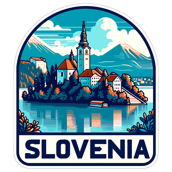 Slovenia Sticker 4 Inch City Travel Souvenir Destination - Waterproof Vinyl Decal for Laptop Water Bottle Car Tumbler - Durable Aesthetic Long-Lasting Stickers for Adults ID44990