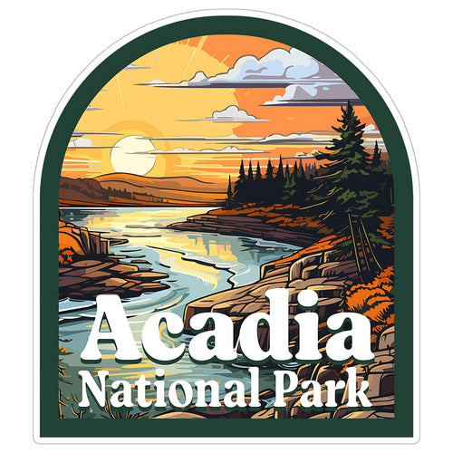 Acadia National Park Maine Sticker 4 Inch Nature Hiking Camping Scenic - Waterproof Vinyl Decal for Laptop Water Bottle Car Tumbler - Durable Aesthetic Long-Lasting Stickers for Adults ID44990