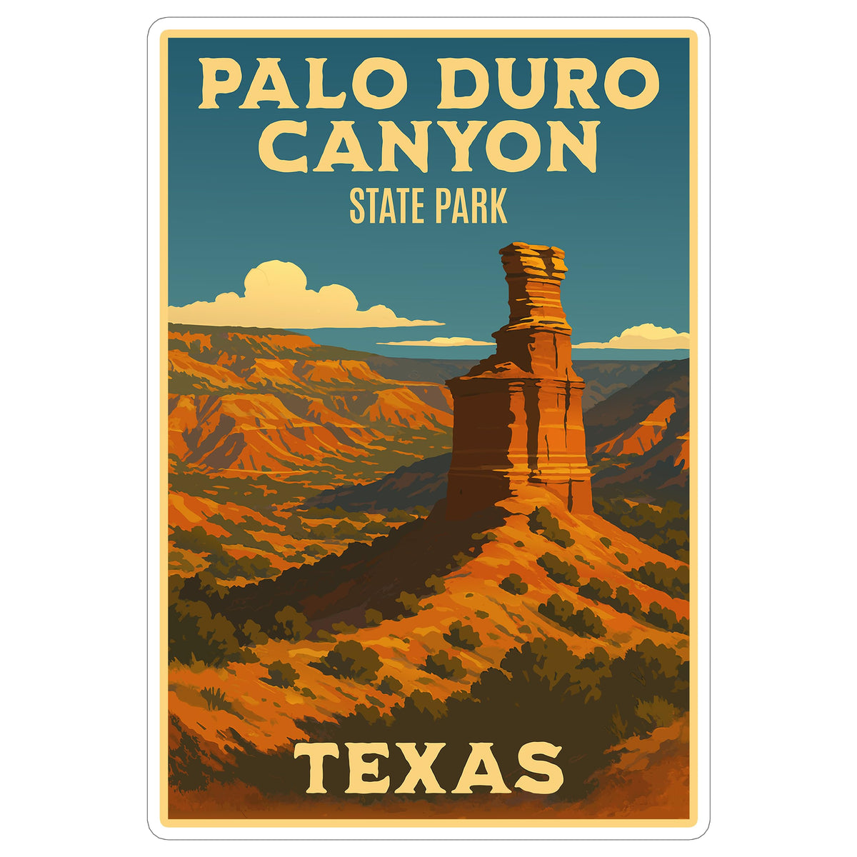 Palo Duro Canyon State Park Texas Sticker 4 Inch — Waterproof Vinyl Decal Scenic Landmark