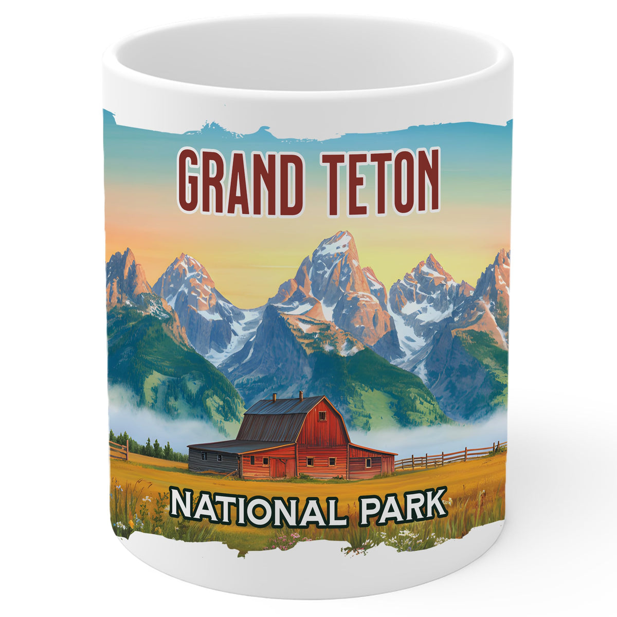 Grand Teton National Park Wyoming Mug 11oz — White Ceramic Souvenir Mug