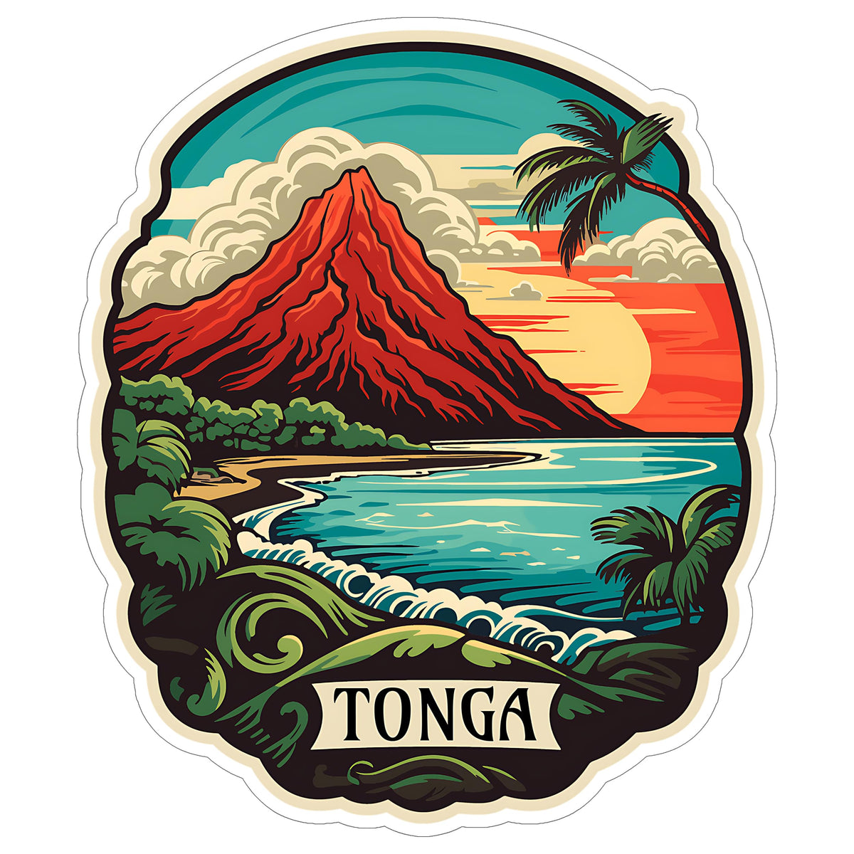 Tonga Sticker 4 Inch — Waterproof Vinyl Decal Travel Souvenir
